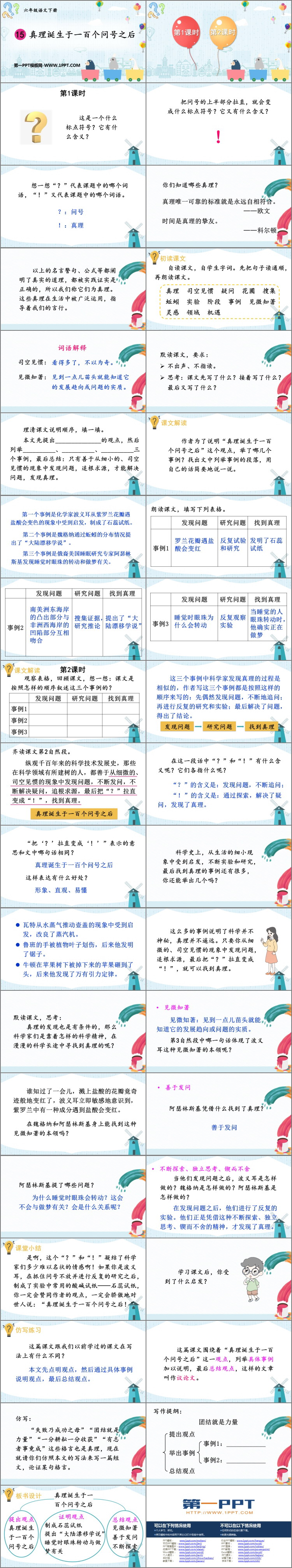 《真理诞生于一百个问号之后》PPT免费下载
