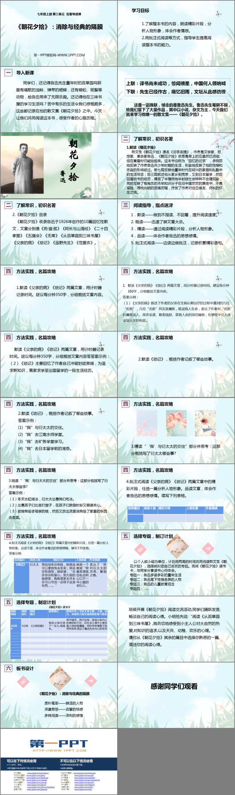 《朝花夕拾：消除与经典的隔膜》PPT教学课件