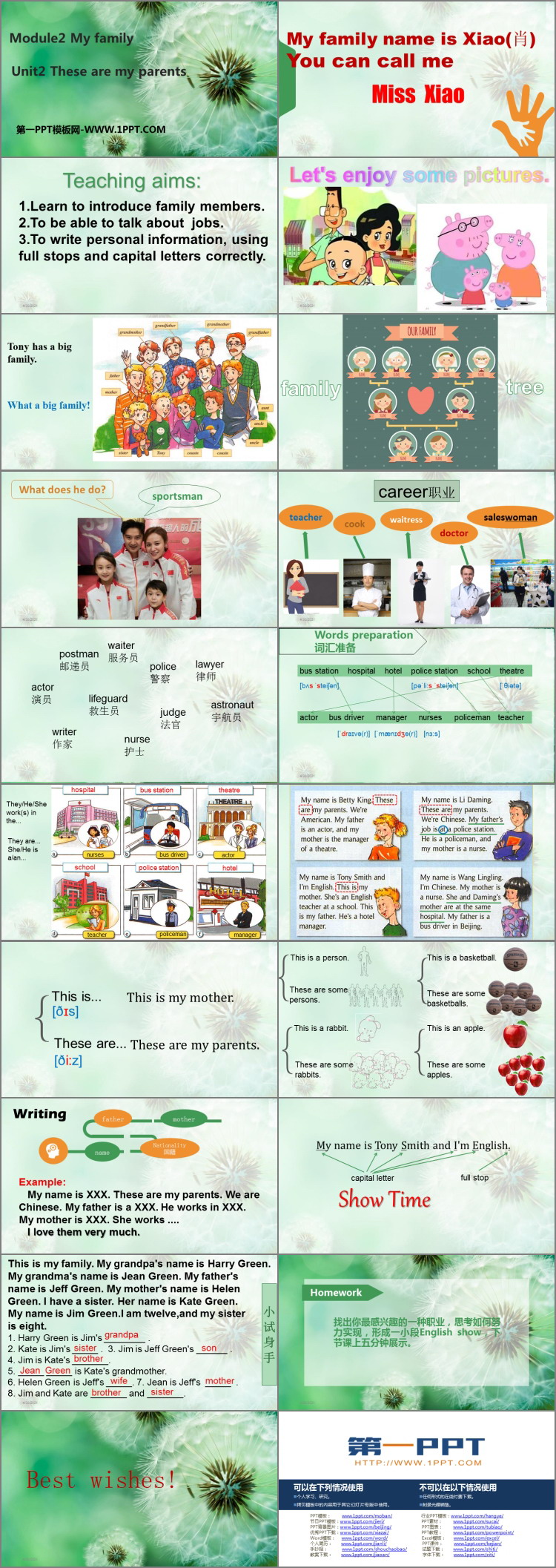 《These are my parents》PPT课件下载