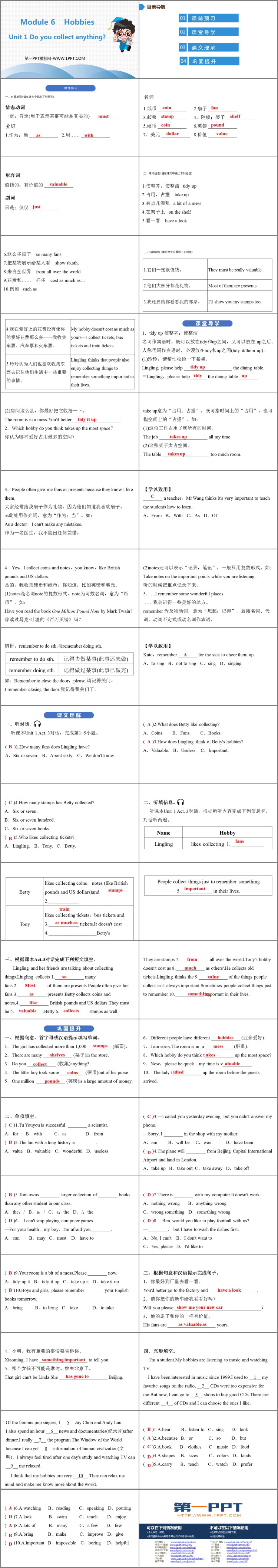 《Do you collect anything?》Hobbies PPT精品课件
