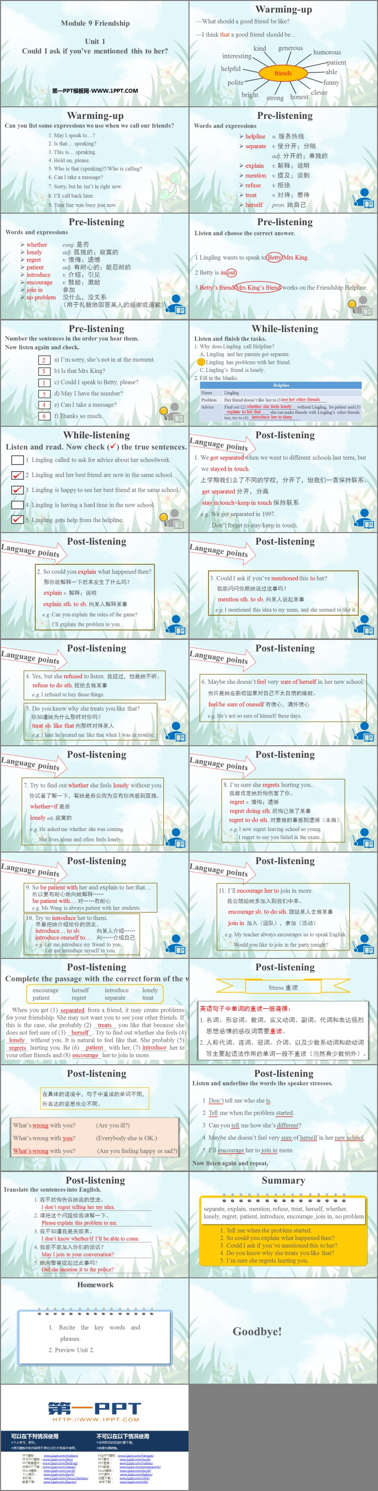《Could I ask if you\ve mentioned this to her?》Friendship PPT课件下载
