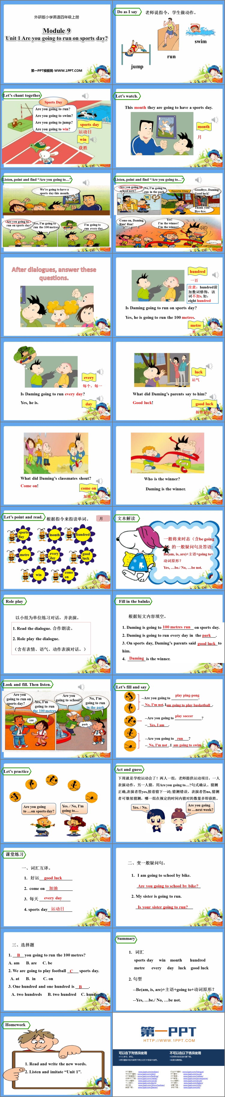 《Are you going to run on Sports Day?》PPT教学课件
