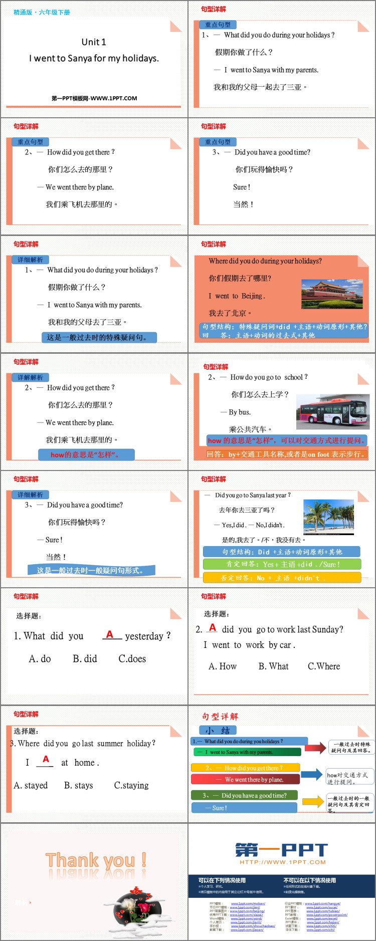 《I went to Sanya for my holidays》PPT精品课件