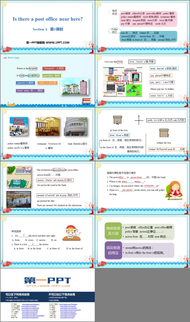 《Is there a post office near here?》SectionA PPT(第1课时)