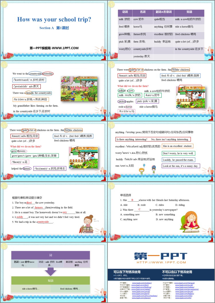 《How was your school trip?》SectionA PPT课件(第1课时)