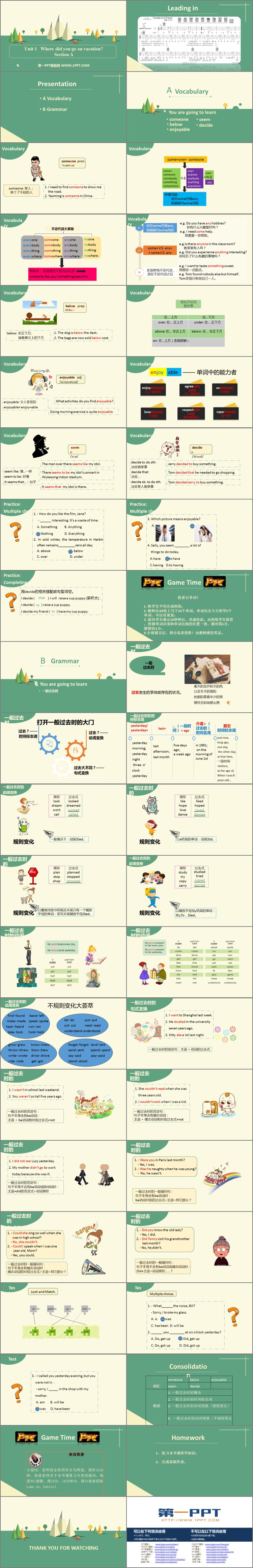 《Where did you go on vacation?》SectionA PPT课件