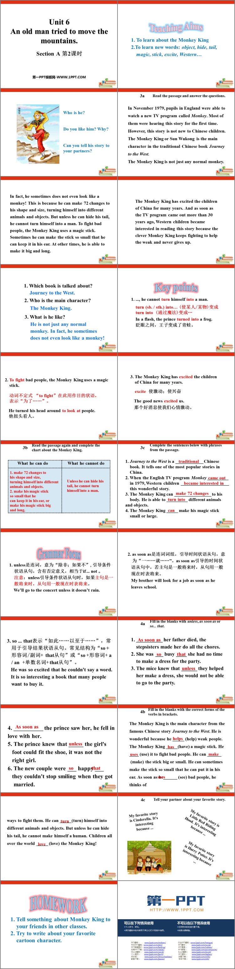 《An old man tried to move the mountains》SectionA PPT(第2课时)