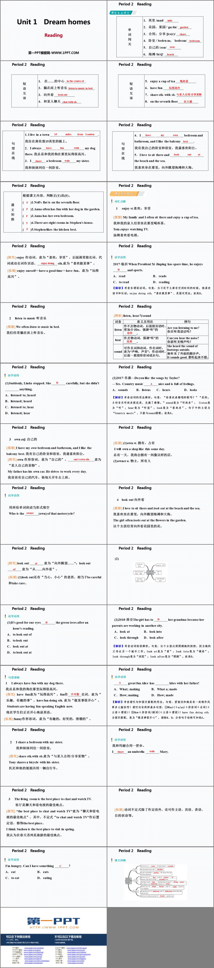 《Dream homes》Reading PPT习题课件