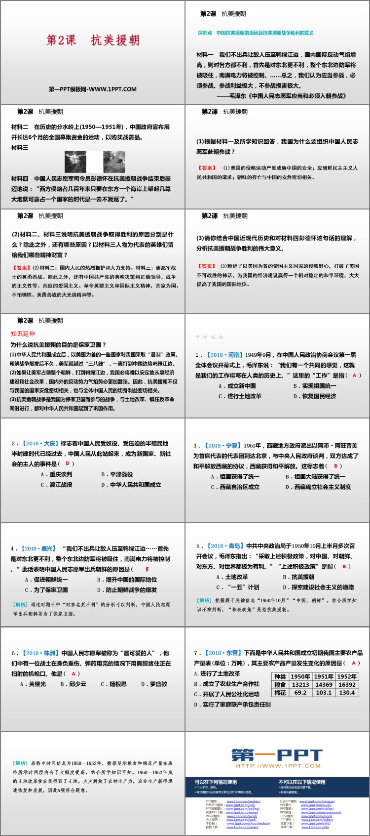 《抗美援朝》PPT课件下载