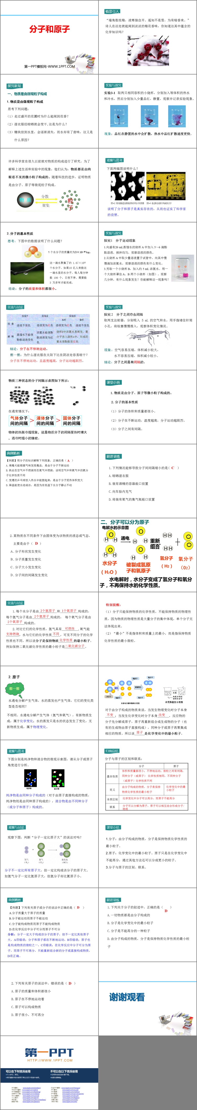 《分子和原子》PPT课件下载