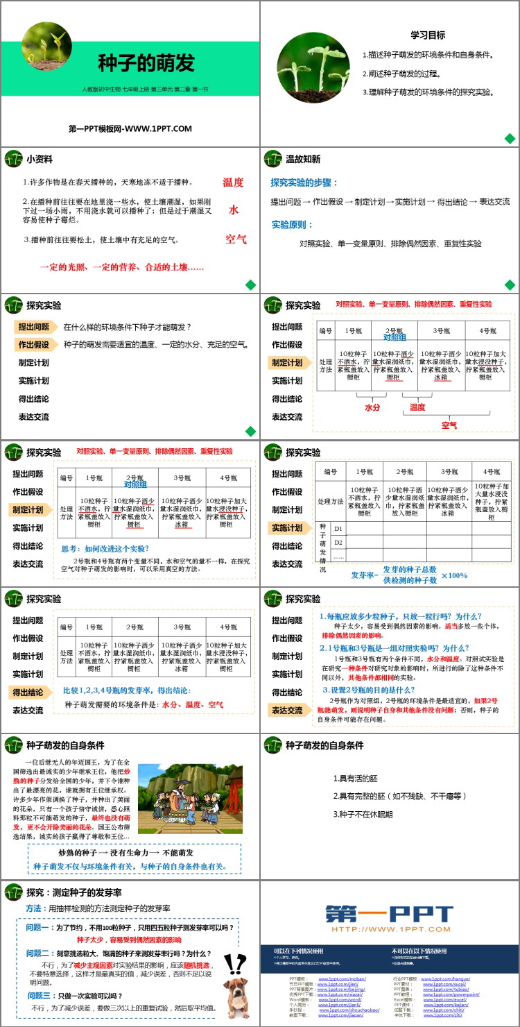 《种子的萌发》PPT教学课件