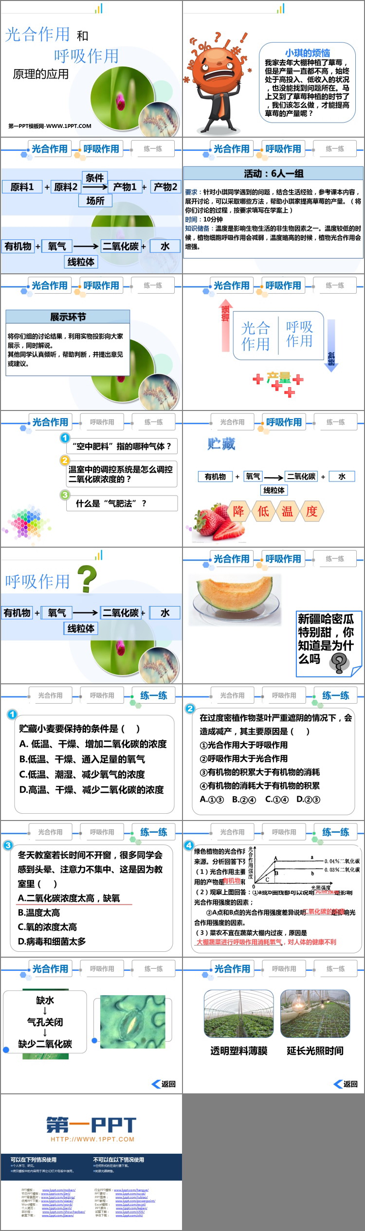 《光合作用和呼吸作用原理的应用》PPT优质课件