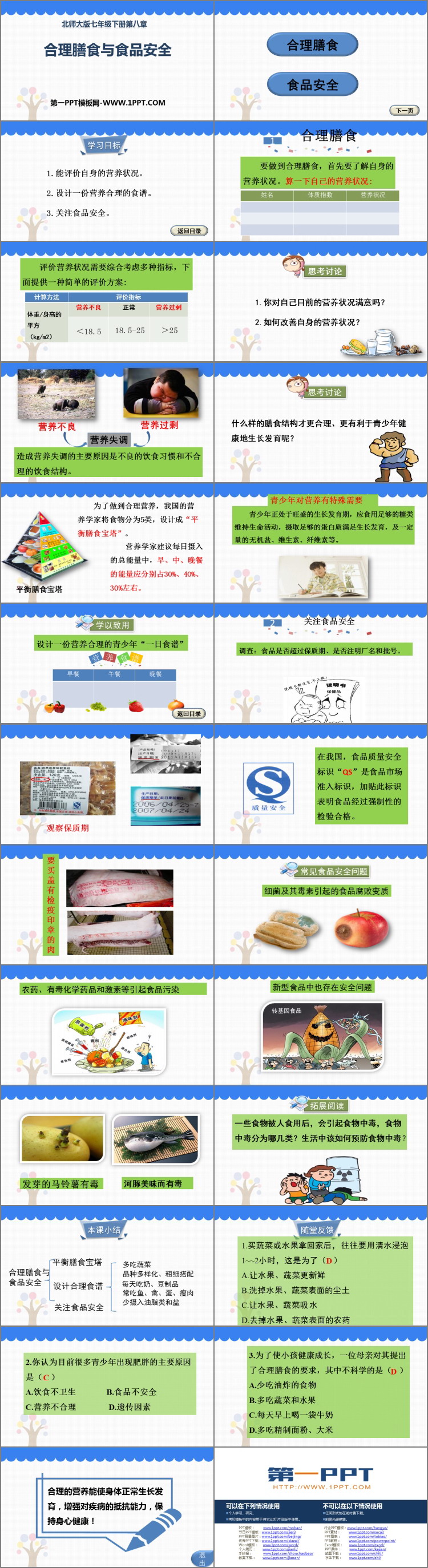 《合理膳食与食品安全》PPT免费课件