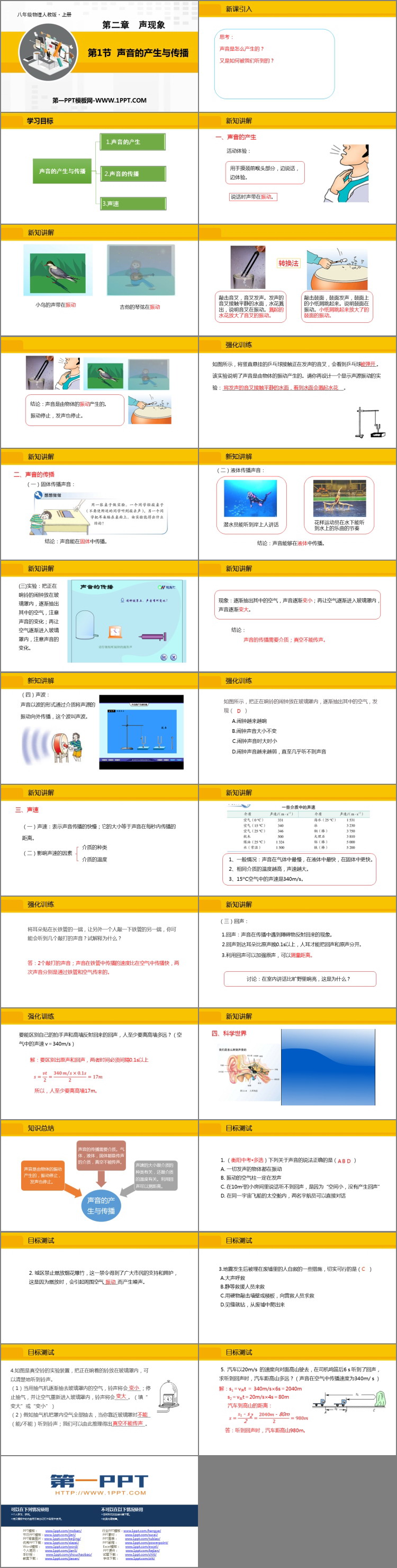 《声音的产生与传播》声现象PPT免费课件