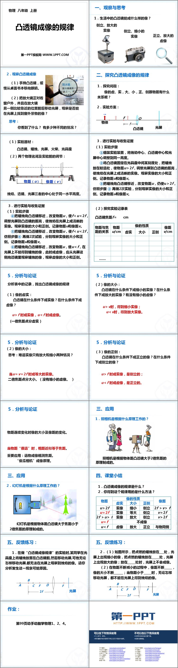 《凸透镜成像的规律》透镜及其应用PPT课件下载