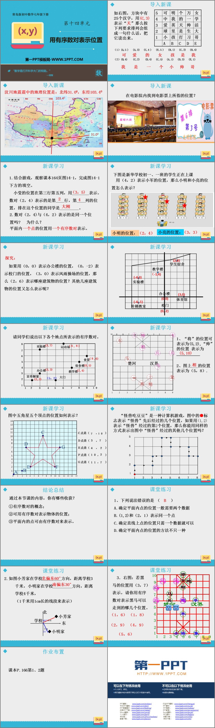 《用有序数对表示位置》PPT教学课件