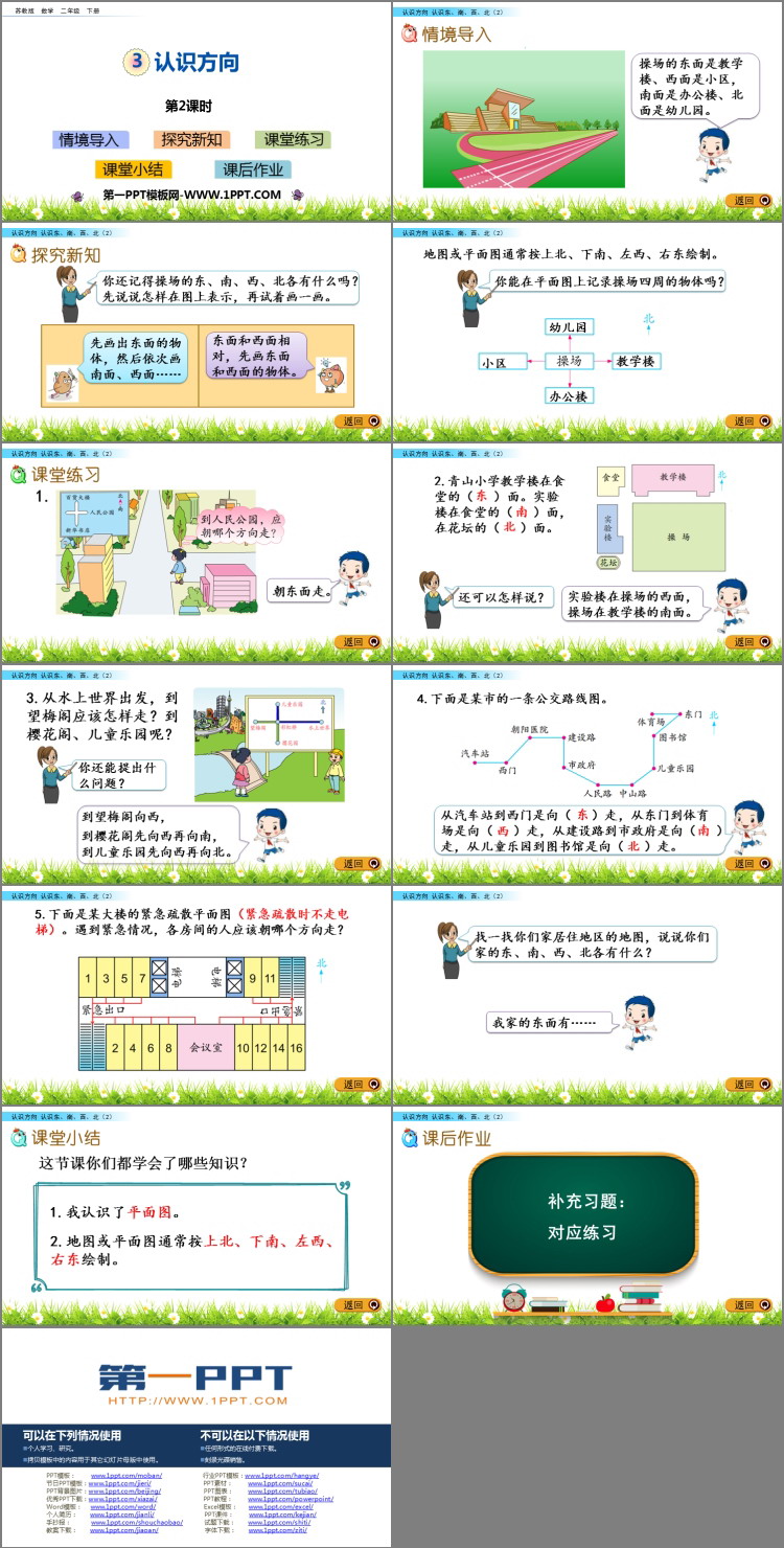 《认识方向》PPT教学课件(第2课时)