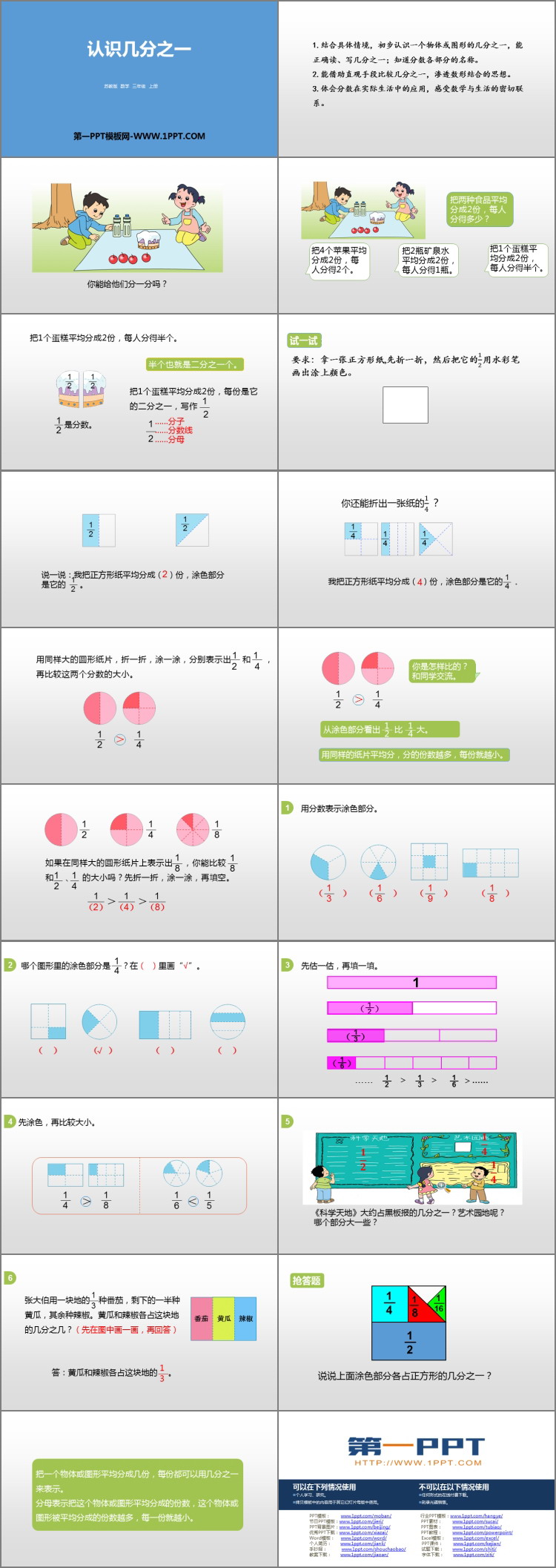 《认识几分之一》分数的初步认识PPT课件下载