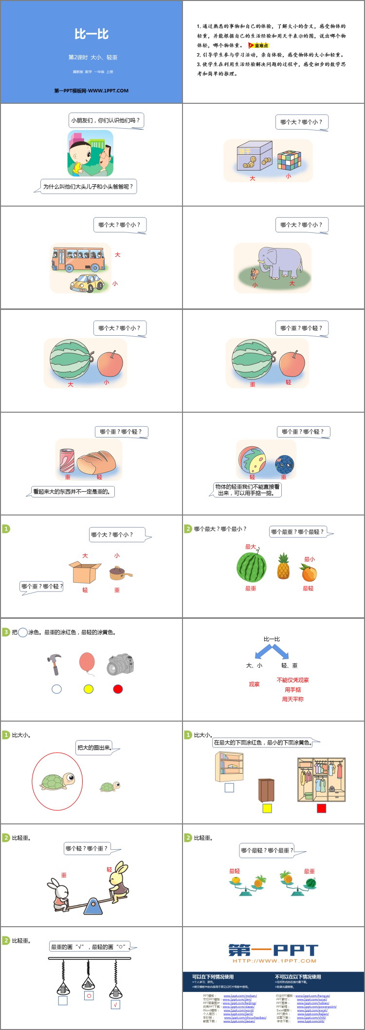 《大小、轻重》比一比PPT下载