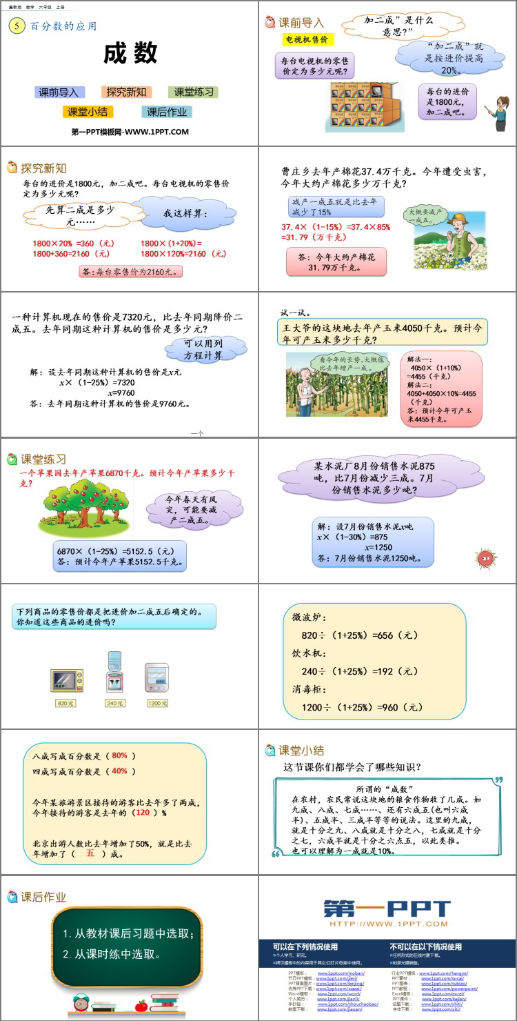 《成数》百分数的应用PPT下载