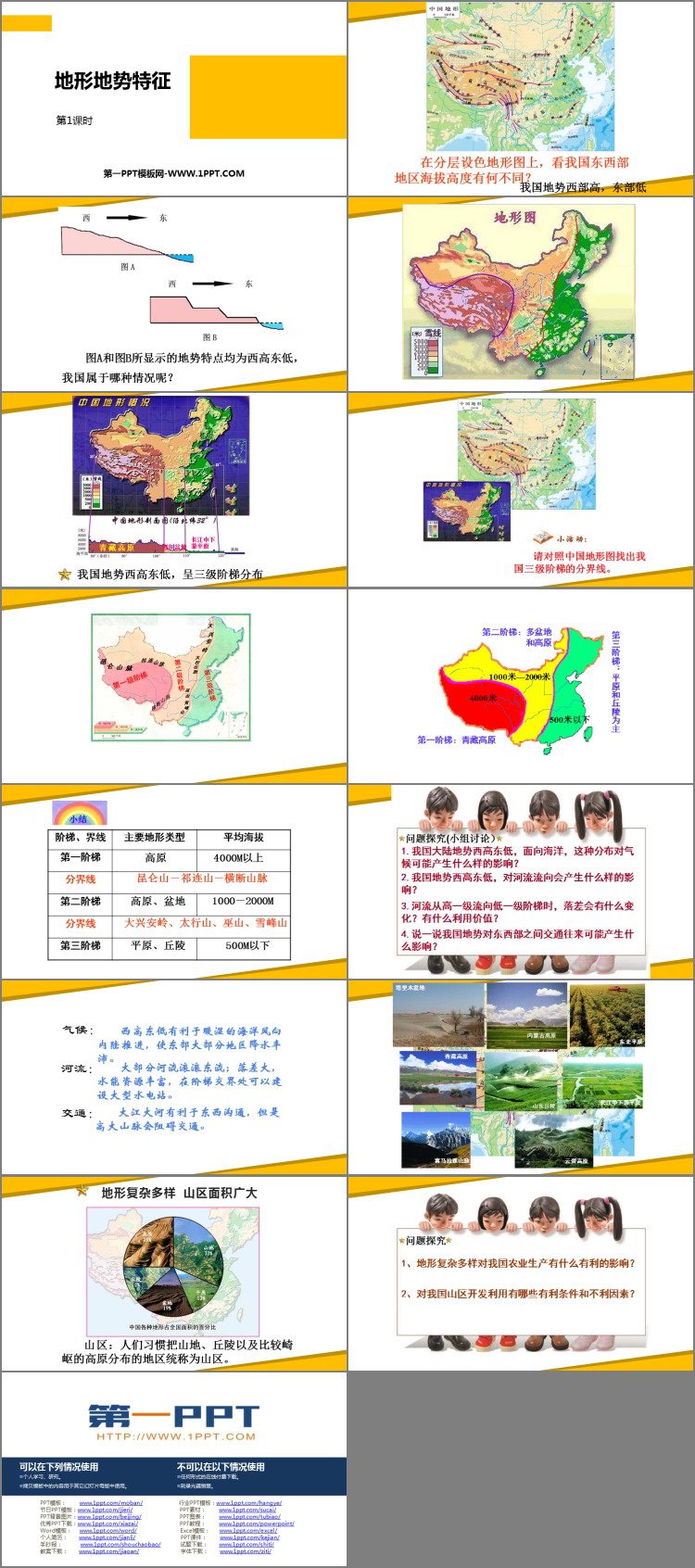 《地形地势特征》PPT免费课件