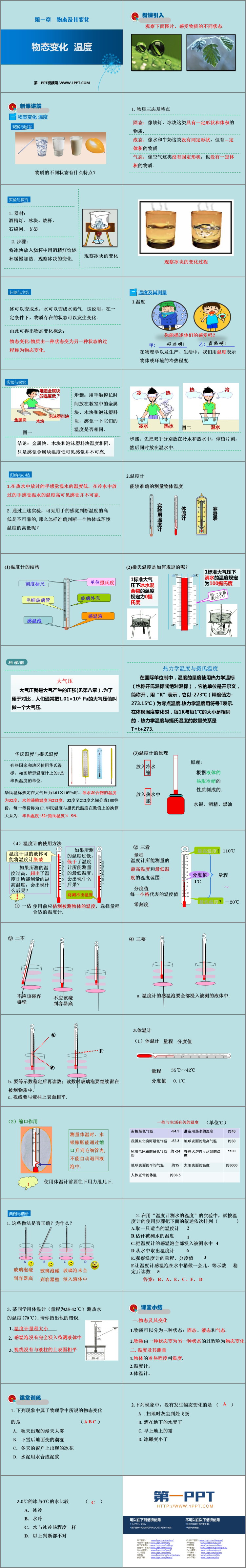 《物态变化 温度》物态及其变化PPT教学课件
