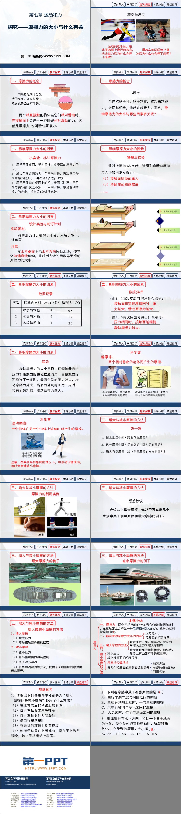 《探究—摩擦力的大小与什么有关》运动和力PPT下载