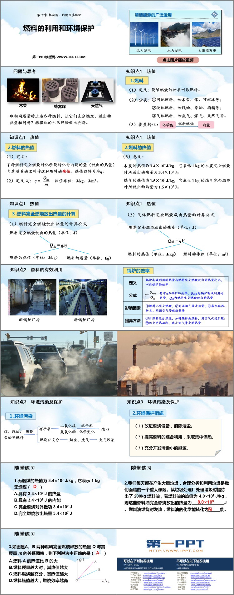 《燃料的利用和环境保护》机械能、内能及其转化PPT教学课件