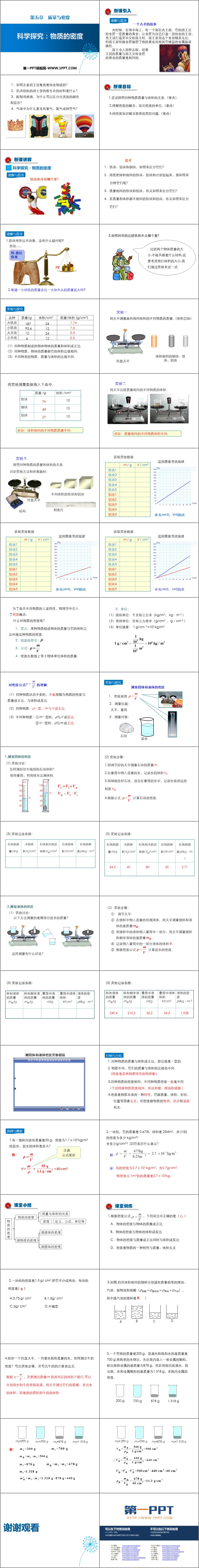 《科学探究：物质的密度》质量与密度PPT教学课件