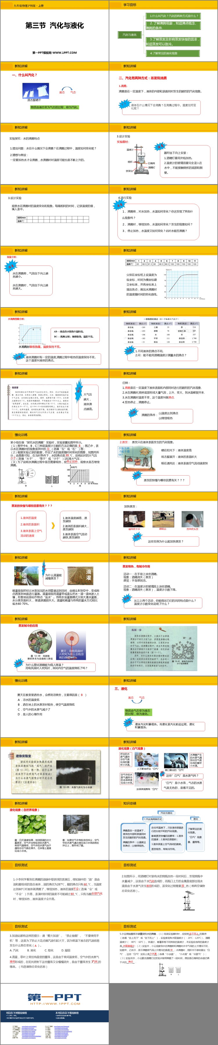 《汽化与液化》温度与物态变化PPT课件下载
