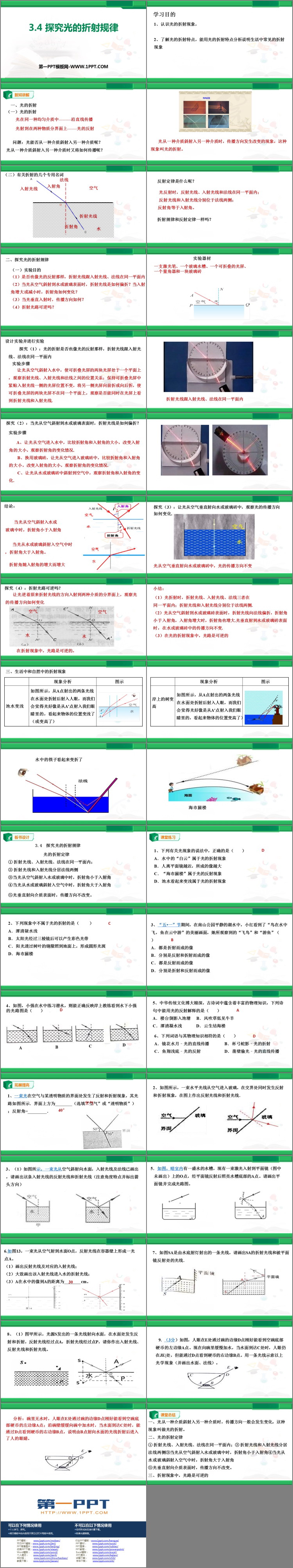 《探究光的折射规律》光和眼睛PPT下载