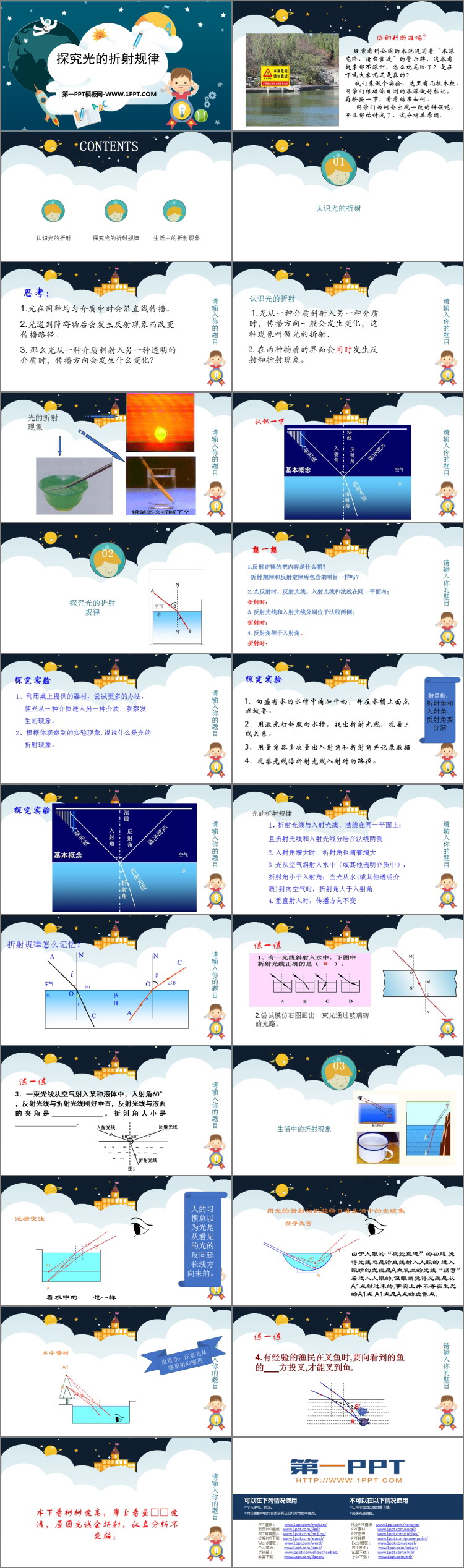 《探究光的折射规律》光和眼睛PPT教学课件