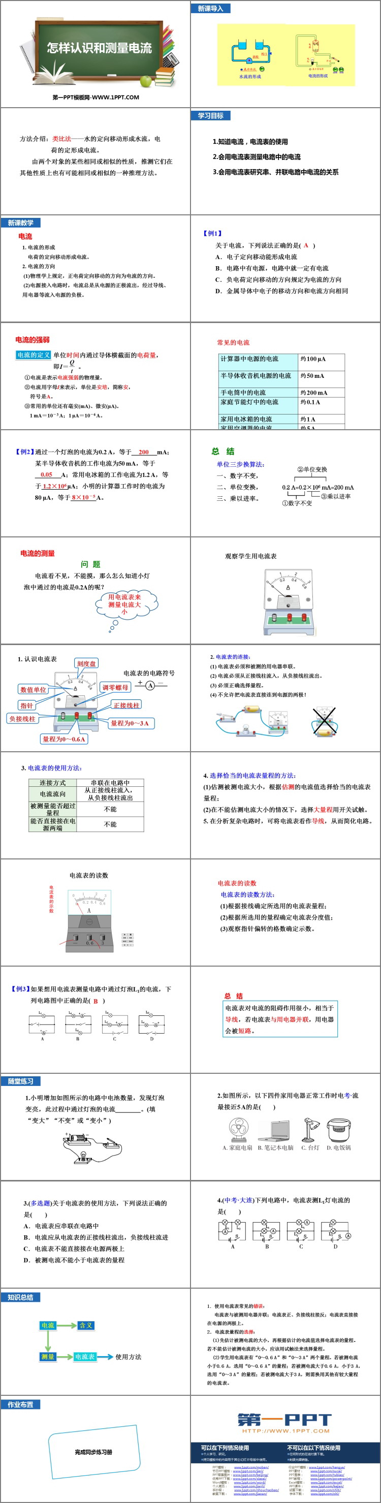《怎样认识和测量电流》探究简单电路PPT教学课件