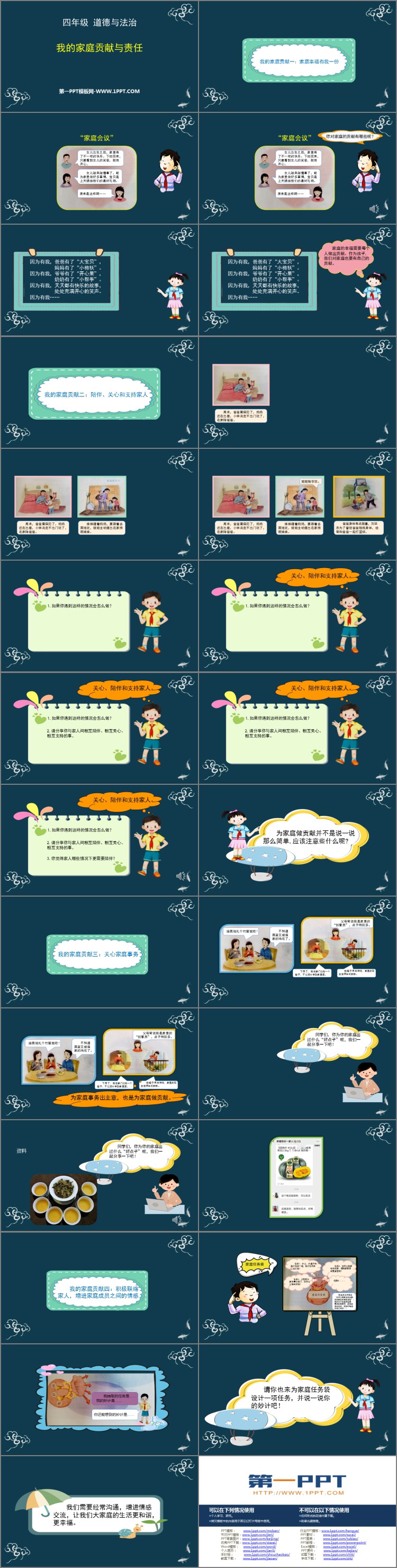 《我的家庭贡献与责任》PPT免费课件