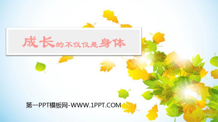 《成长的不仅仅是身体》PPT优秀课件下载