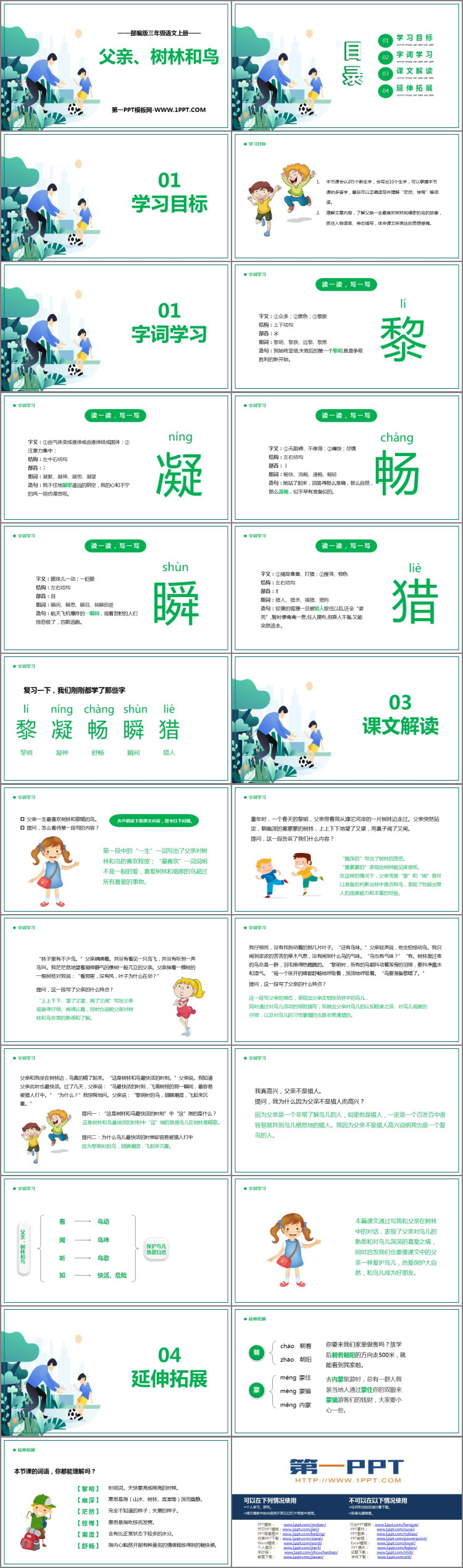 《父亲、树林和鸟》PPT优秀课件下载