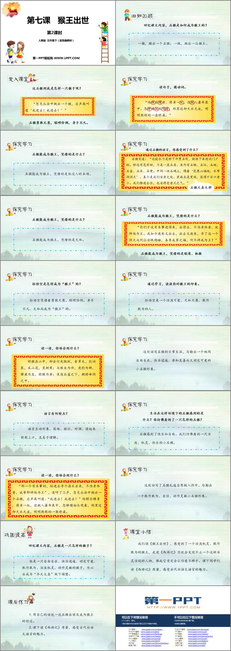 《猴王出世》PPT教学课件(第2课时)