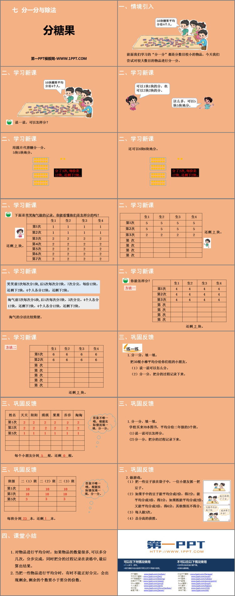 《分糖果》分一分与除法PPT免费课件