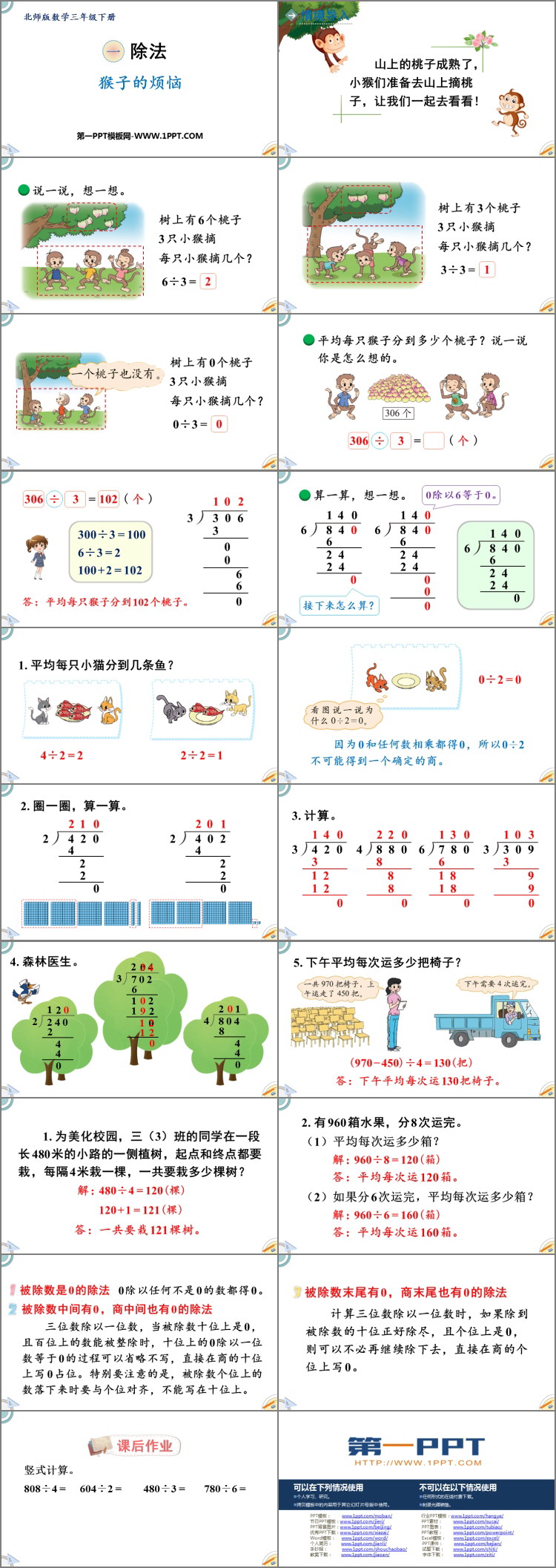 《猴子的烦恼》除法PPT教学课件