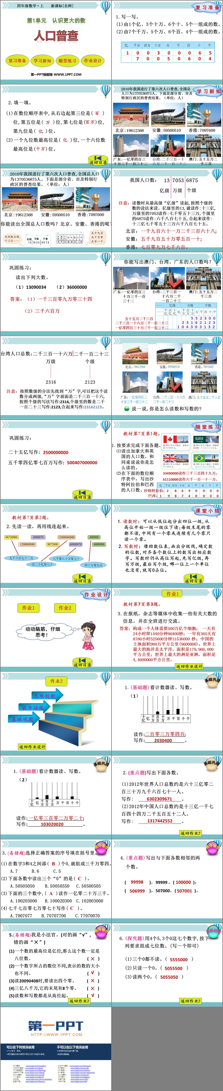《人口普查》认识更大的数PPT免费课件