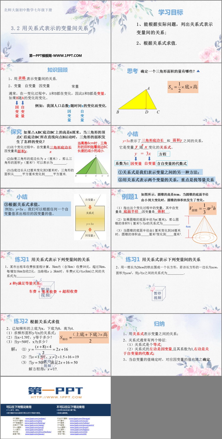 《用关系式表示的变量关系》变量之间的关系PPT免费课件
