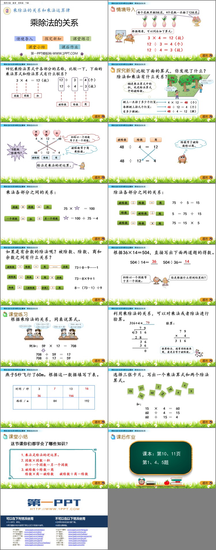 《乘除法的关系》乘除法的关系和乘法运算律PPT下载