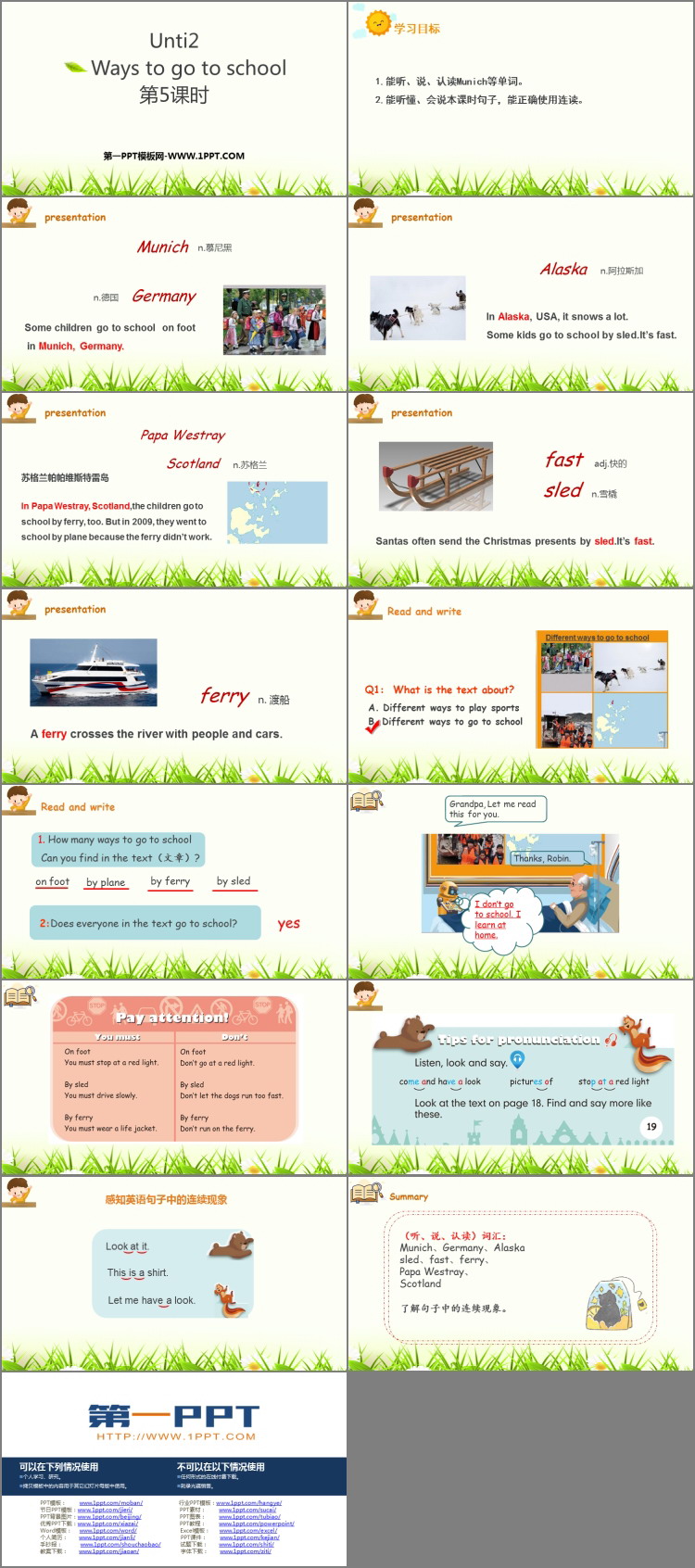 《Ways to go to school》PPT下载(第5课时)