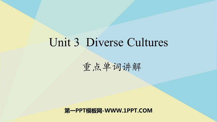 《Diverse Cultures》重点单词讲解 PPT课件