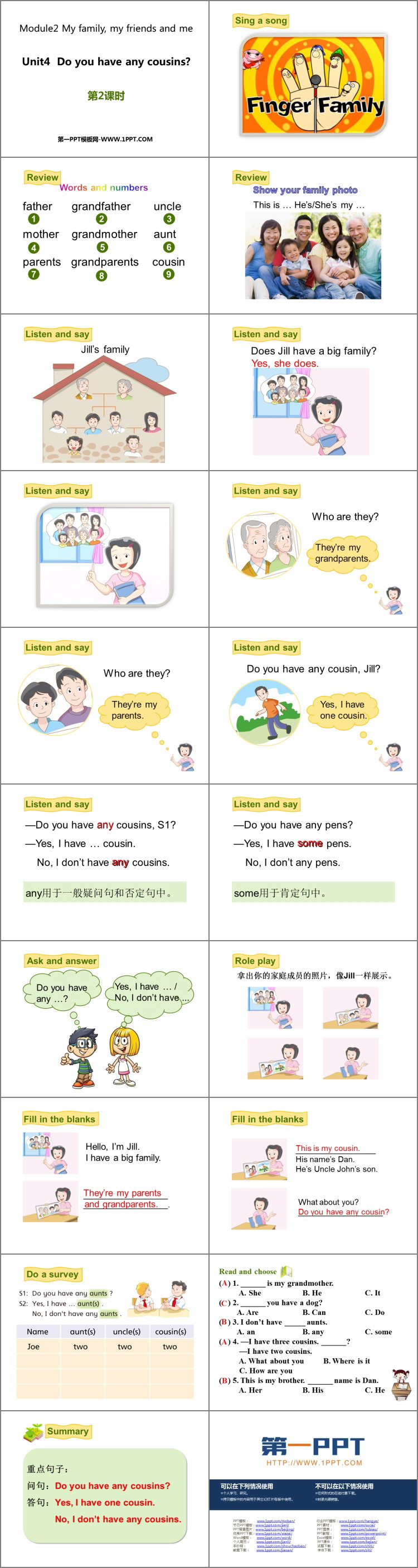 《Do you have any cousins?》PPT教学课件(第2课时)