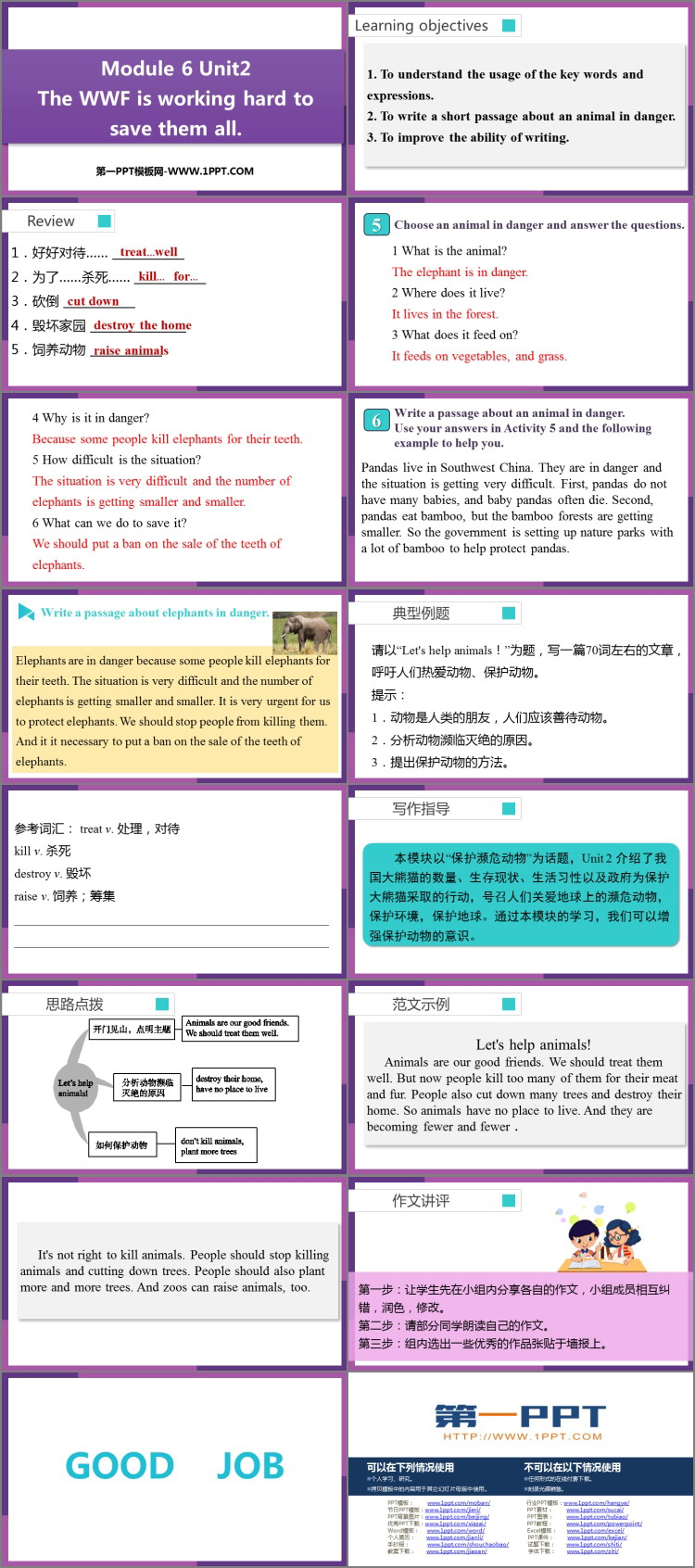 《The WWF is working hard to save them all》Animals in danger PPT免费下载