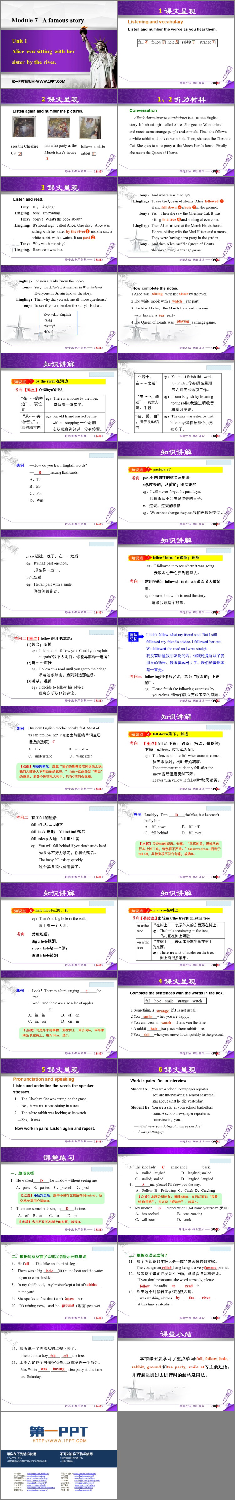《Alice was sitting with her sister by the river》A famous story PPT优质课件