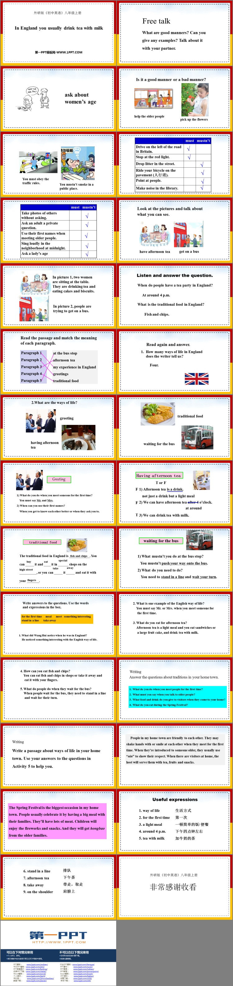 《In England you usually drink tea with milk》Way of life PPT精品课件