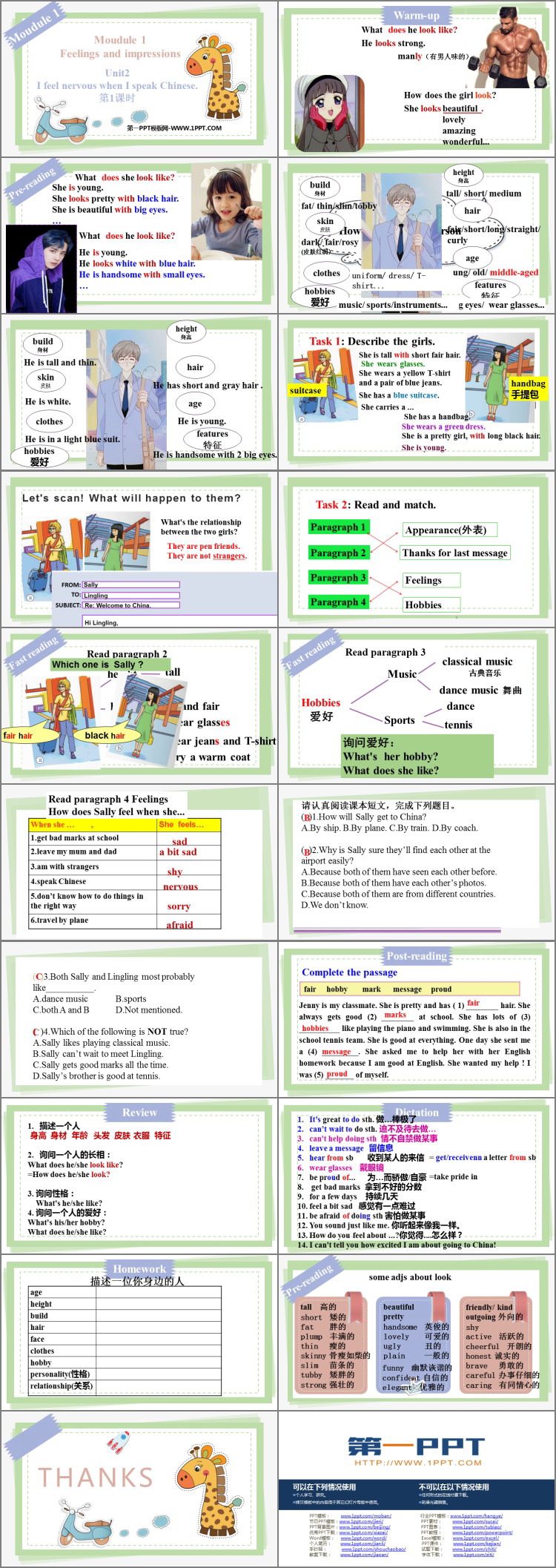 《I feel nervous when I speak Chinese》Feelings and impressions PPT免费下载