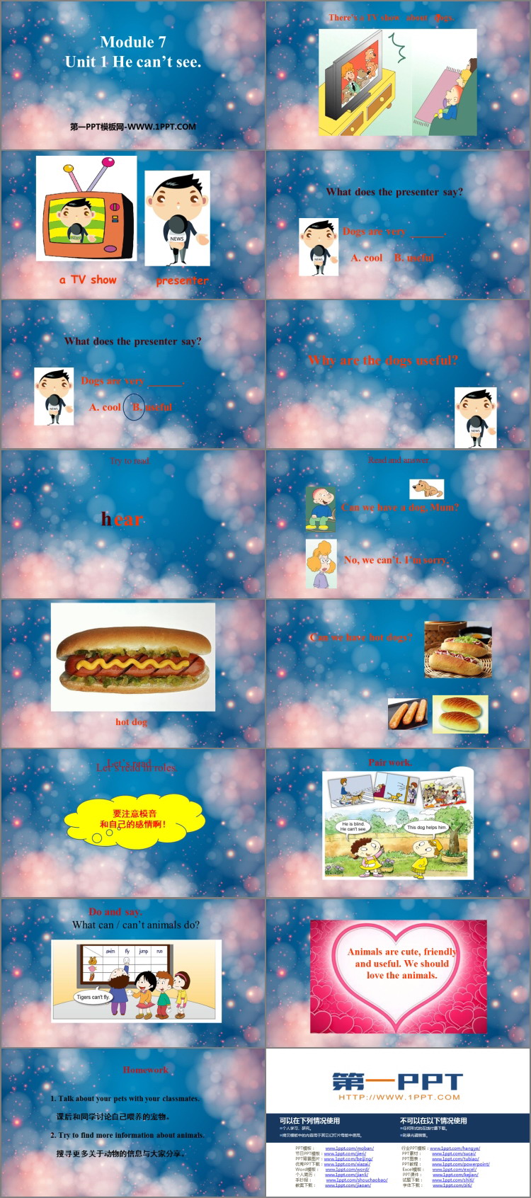 《He can\t see》PPT课件下载